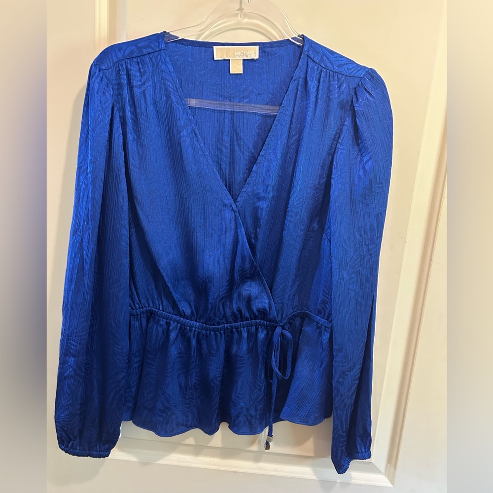 Michael Kors long sleeve wrap shirt